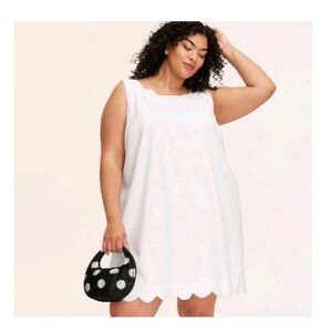 Kate Spade White Dress with Scalloped Hem